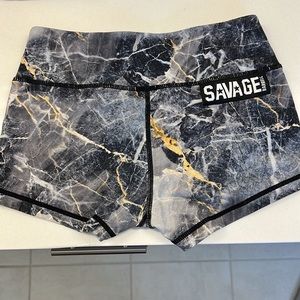 Savage barbell booty shorts